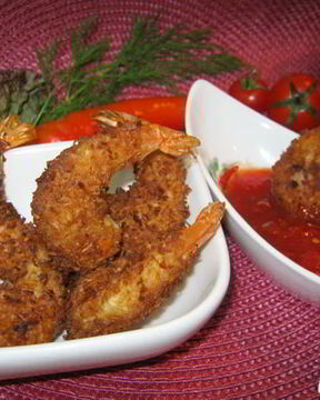 Креветки кокосовые с острым джемом