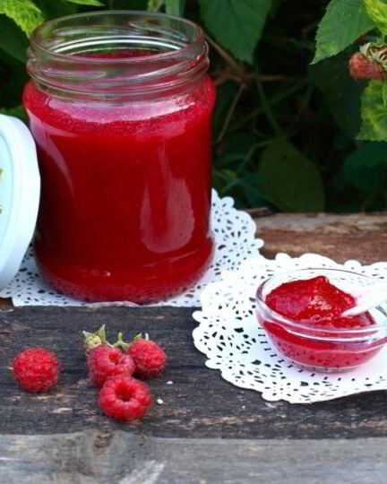 Рецепт малинового джема без варки