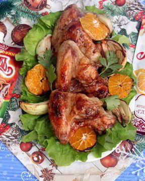 Пикантные куриные крылышки в маринаде Барбекю с джемом Глинтвейн