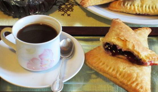 творожные треугольники с джемом