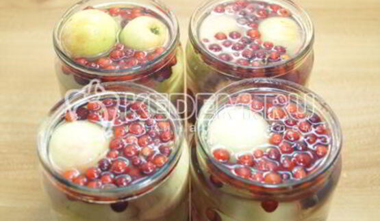 компот из брусники с яблоками