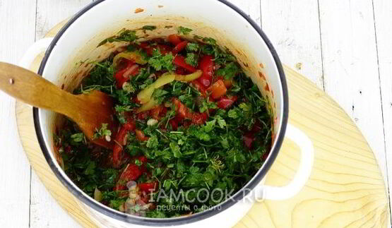 лечо из перца, помидоров и лука