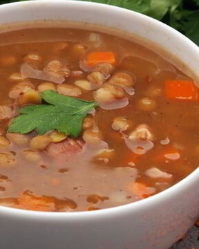 Лечо с чечевицей