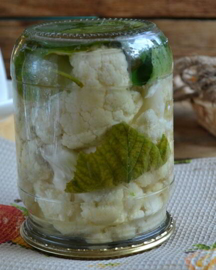 Рецепт маринованной цветной капусты на зиму без стерилизации