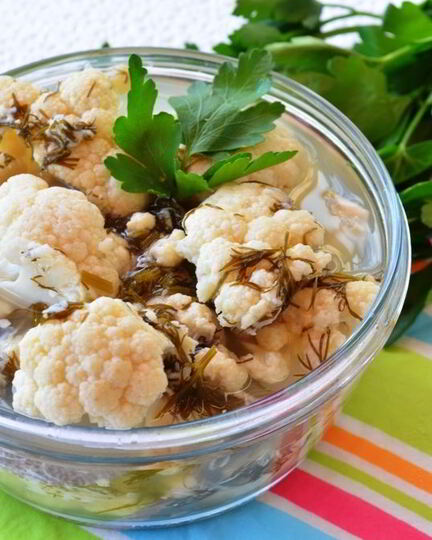 Рецепт маринованной цветной капусты в микроволновке