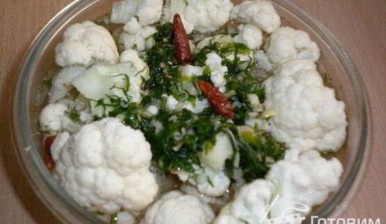маринованная цветная капуста в микроволновке