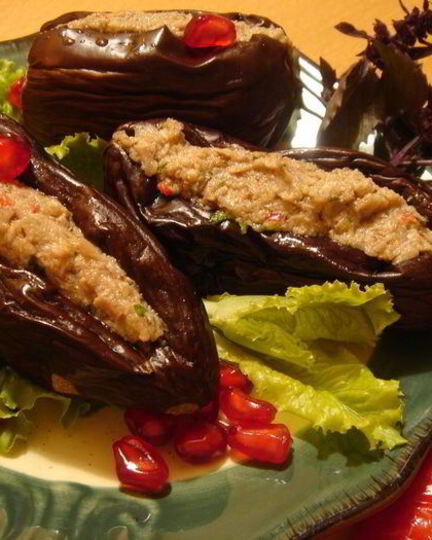Рецепт маринованных баклажанов с ореховой начинкой