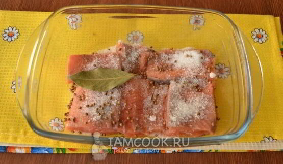 малосольный лосось с кориандром сухого посола