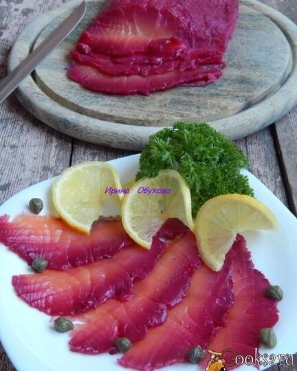 Рецепт свекольного гравлакса — малосольного лосося