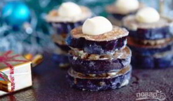 башенки из баклажан с орехами