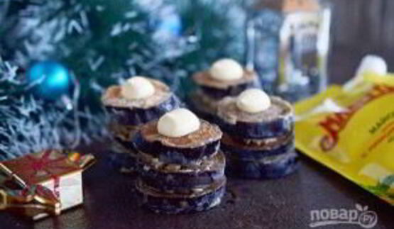 башенки из баклажан с орехами