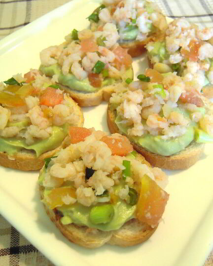 Рецепт брускетты с креветками