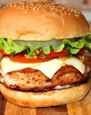 Бургер с ананасом и медовой горчицей