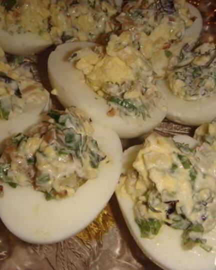 Рецепт фаршированных яиц завтрак на траве