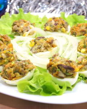 Яйца фаршированные грибами
