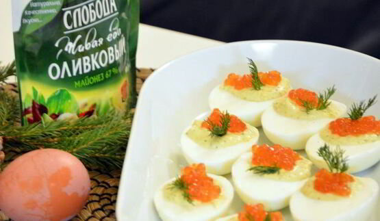 яйца, фаршированные с икрой