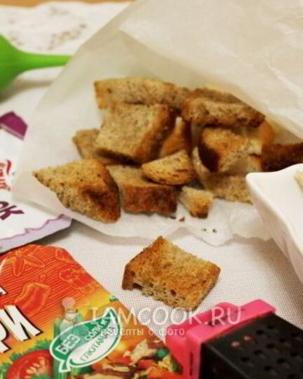 Рецепт гренков с чесноком в духовке