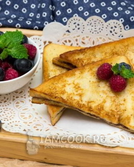 Рецепт гренков с шоколадно-ореховой пастой