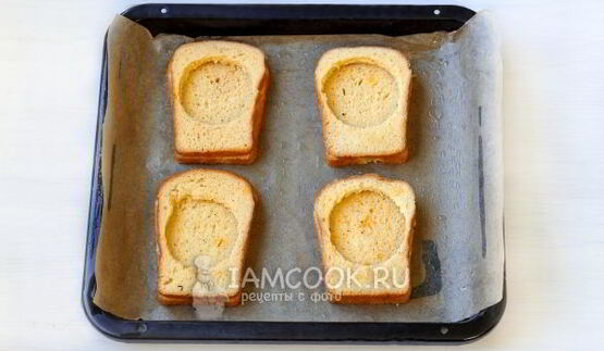 гренки с сыром и яйцом в духовке