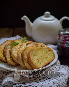 Сладкие гренки из батона с молоком и яйцом