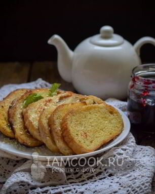 Сладкие гренки из батона с молоком и яйцом