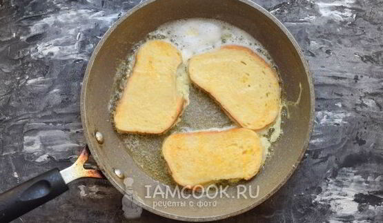 сладкие гренки из батона с молоком и яйцом