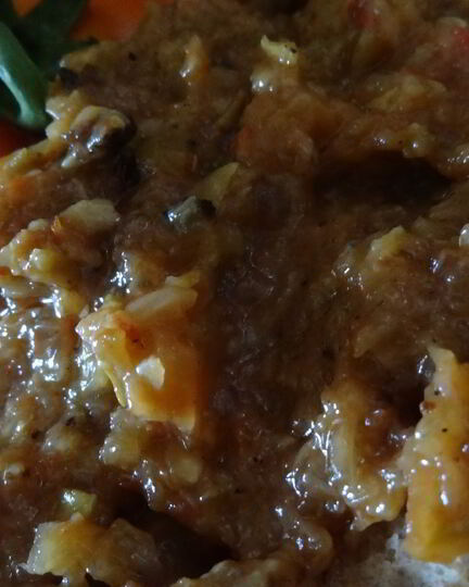 Рецепт икры кабачковой с карамелизированным луком в глазури из бальзамического уксуса