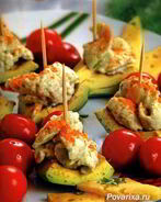 Канапе из авокадо и сыра рокфор