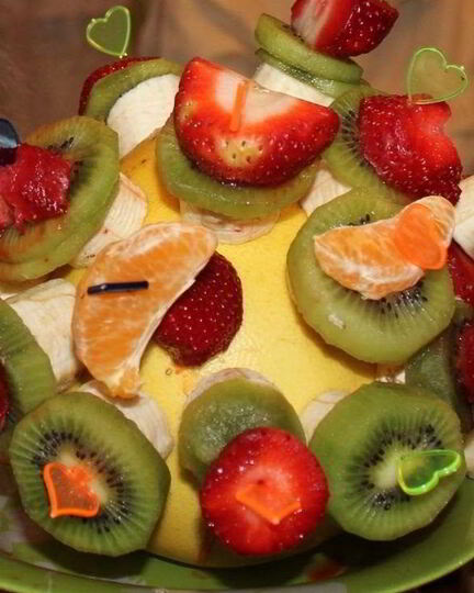 Рецепт канапе к шампанскому из фруктов