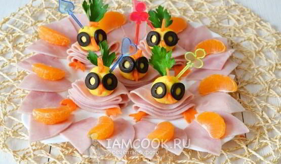 канапе новогоднее цыплята