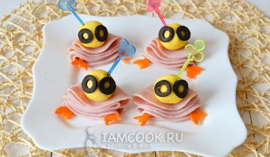 канапе новогоднее цыплята