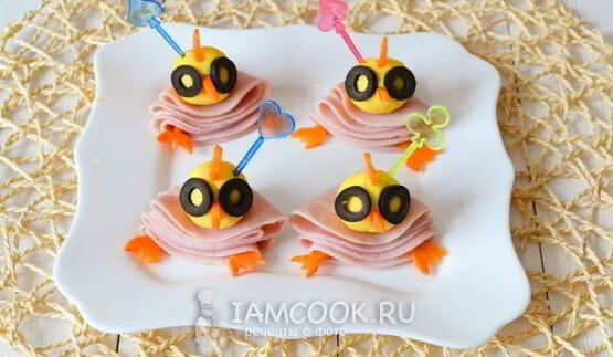 канапе новогоднее цыплята