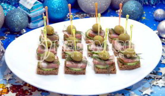 канапе с бужениной