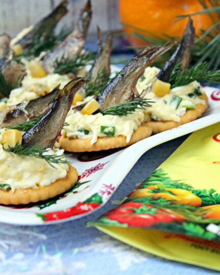 Рецепт канапе со шпротами
