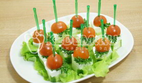 овощное канапе с сыром фета
