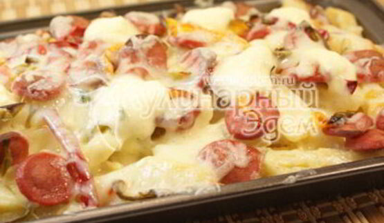 картофель и сосиски