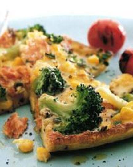 Рецепт омлета с брокколи и консервированным лососем