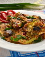 Омлет с картофелем и грибами