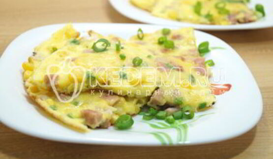 омлет с колбасой и кукурузой бонди