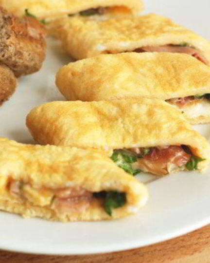 Рецепт омлета с ветчиной и рукколой