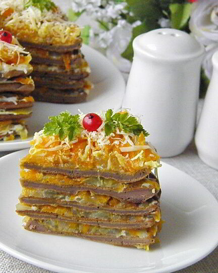 Рецепт печеночного торта из куриной печени