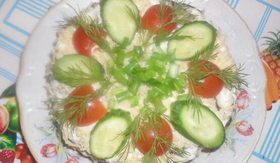 печеночный торт с грибами