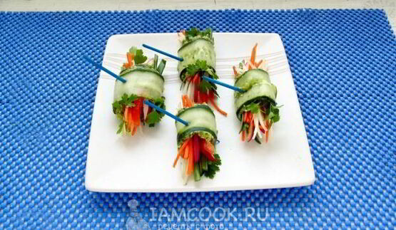 овощные роллы с огурцом и авокадо