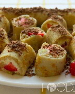 Сладкие роллы из блинов