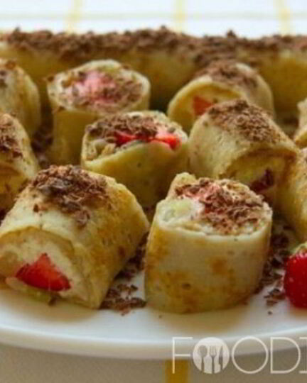 Рецепт сладких роллов из блинов