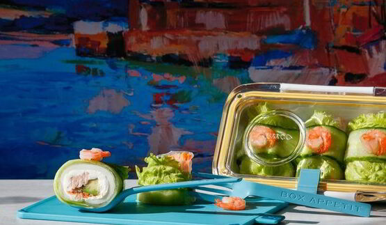 спринг-роллы с кальмарами и тунцом