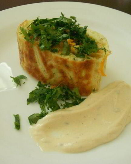 Рецепт кабачкового рулета на основе бисквитного теста с мясом