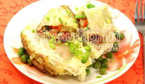 капустные рулетики в омлете