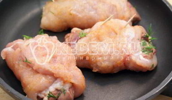 куриные рулетики с печенью