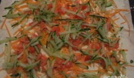 овощной рулет из лаваша с адыгейским сыром